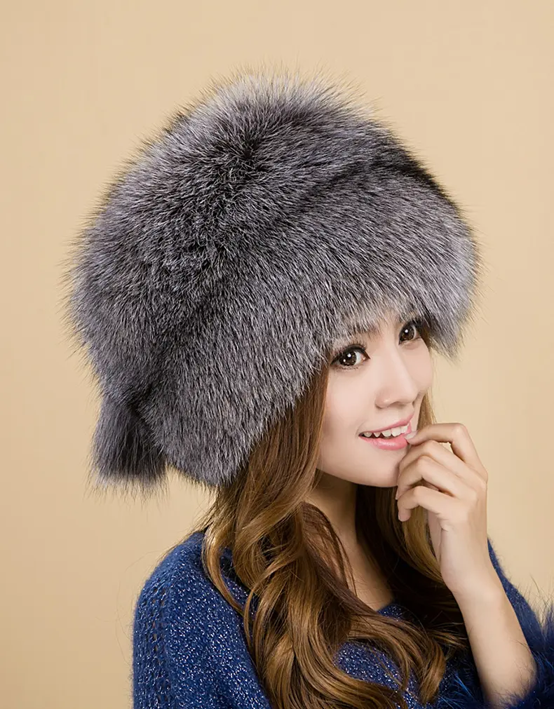 Silver Fox full fox fur hat