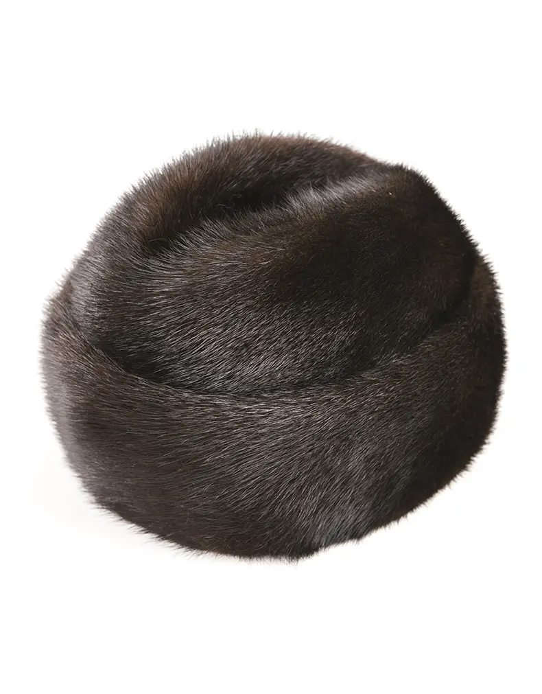 Full-Skin Mink Fur French Hat Vintage Plush Cap Winter Warm Real Fur Hat