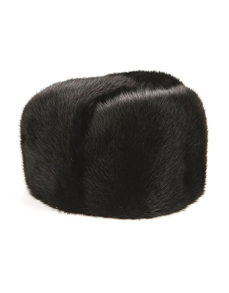 Genuine Whole Mink Fur Russian Ushanka Hat Warm Real Mink Winter Cap For Men