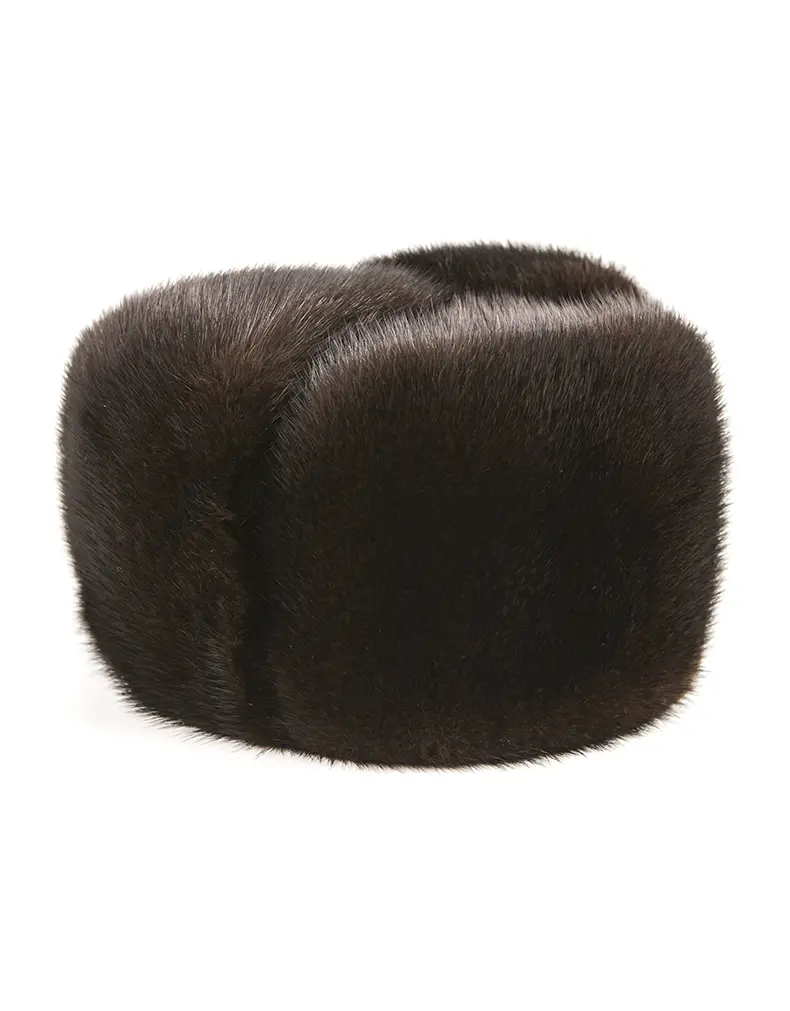 Genuine Whole Mink Fur Russian Ushanka Hat Men Winter Warm Ear Flap Fur Hat