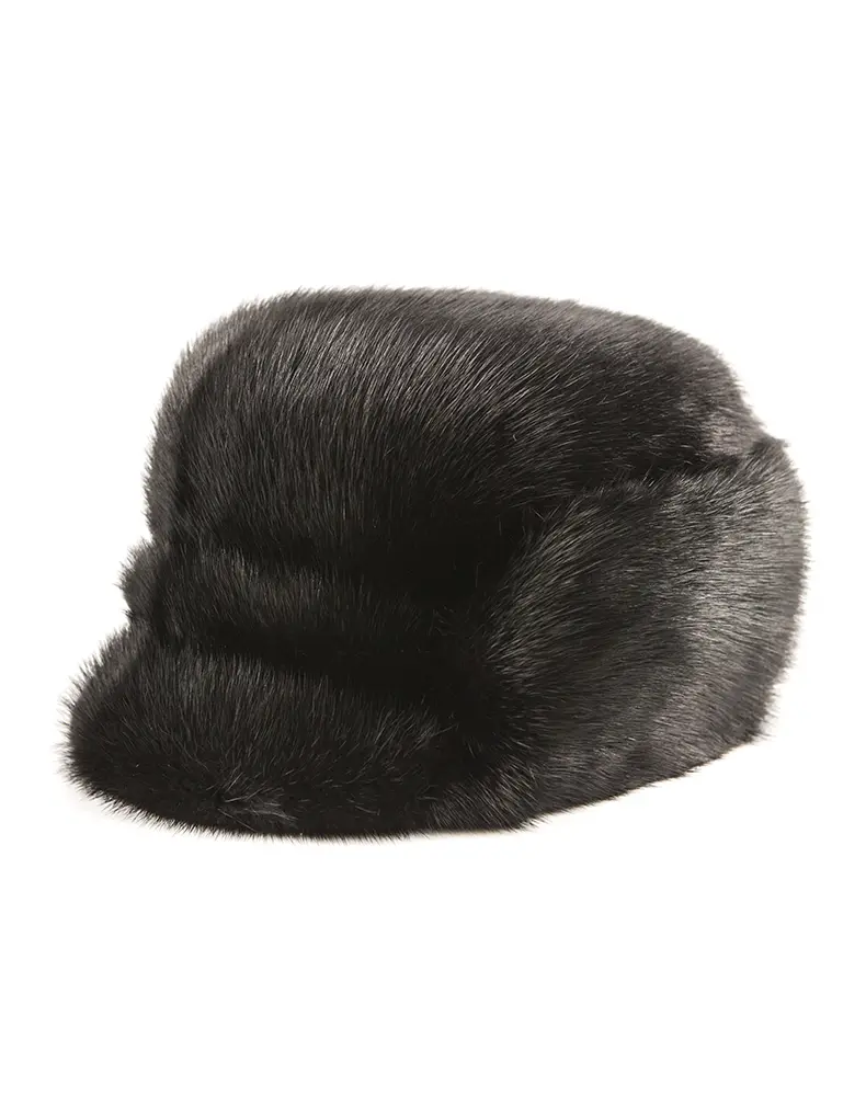 Whole Natural Mink Fur Trooper Hat Men Warm Winter Fur Trapper Cap