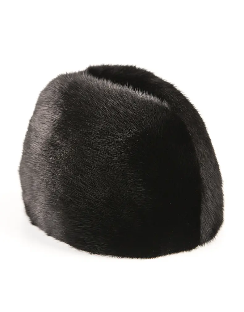 Genuine Whole Mink Fur Gentleman Hat Winter Warm Solid Black Fur Cap for Men