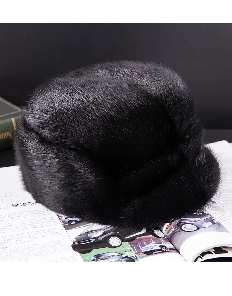 Men Full Skin Genuine Mink Fur Lexel Winter Warm Fur Hat